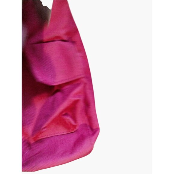 Red Canvas Drawstring Tote Bag Beachy Coastal - Picture 6 of 9